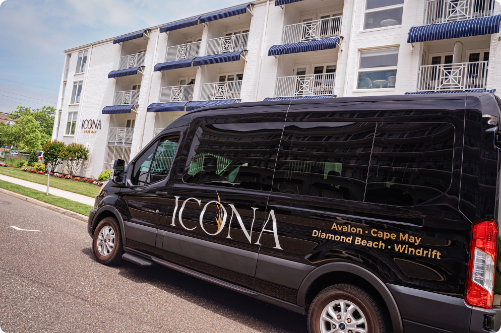 ICONA shuttle at corporate event hotel