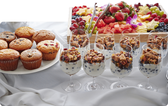 Culinary spread at a corporate event