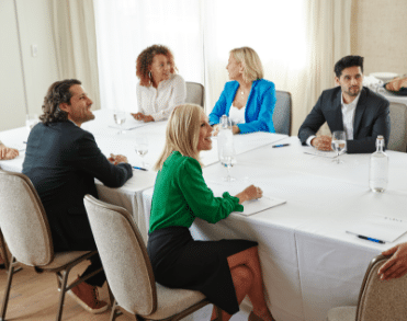 Corporate meeting in a meeting space at ICONA